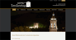 Desktop Screenshot of hoteltorrezumeltzegi.com