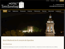 Tablet Screenshot of hoteltorrezumeltzegi.com